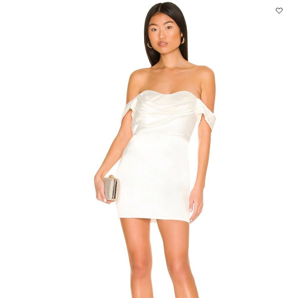 NWT MORE TO COME Bella Off Shoulder Dress in White Large
